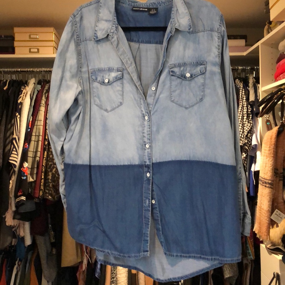 Two tone denim button down.